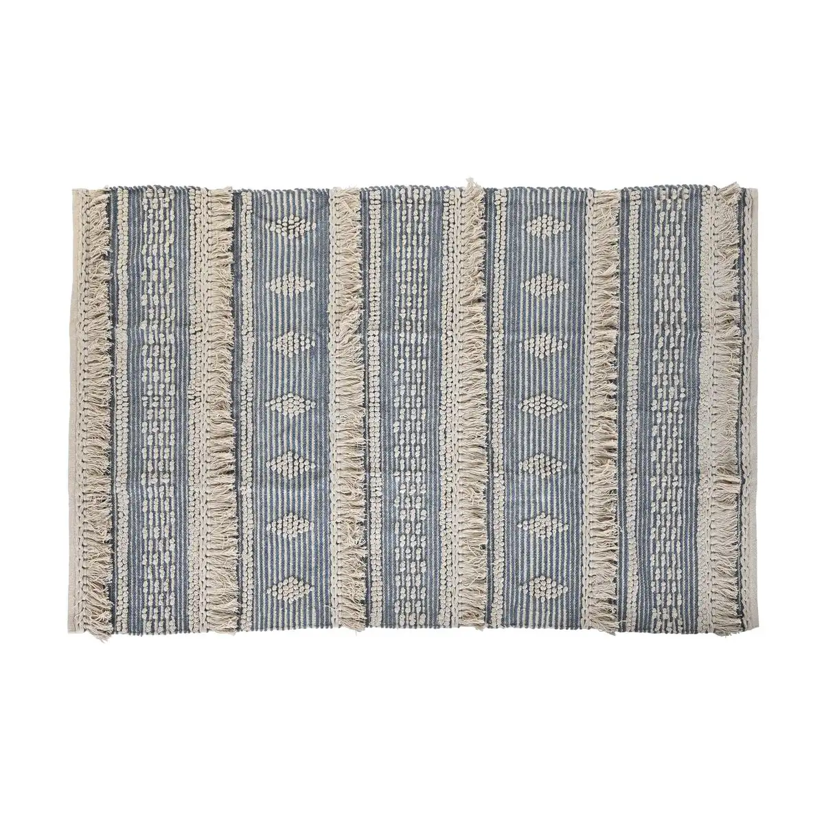 Tapis dkd home decor 180 x 120 x 2 cm bleu coton blanc boho_1151. DIAYTAR SENEGAL - Où Votre Shopping Prend Vie. Explorez notre boutique en ligne pour trouver des articles qui vous ressemblent et qui ajoutent de l'éclat à votre quotidien.