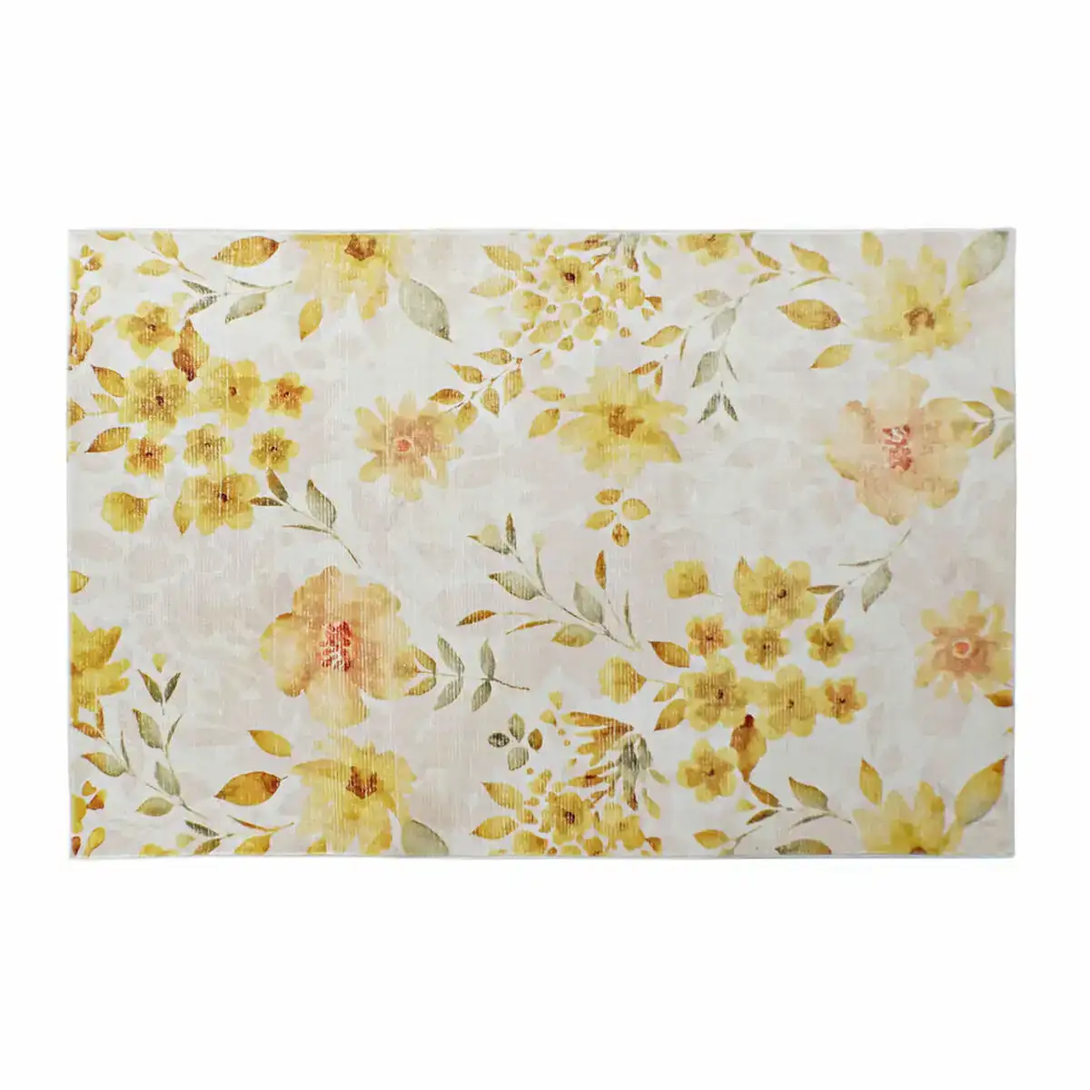 Tapis dkd home decor jaune blanc polyester coton fleurs 120 x 180 x 0 5 cm _2464. DIAYTAR SENEGAL - Votre Pass vers la Découverte. Explorez notre boutique en ligne et plongez dans un voyage à travers des produits authentiques et contemporains, tous réunis sous un même toit.
