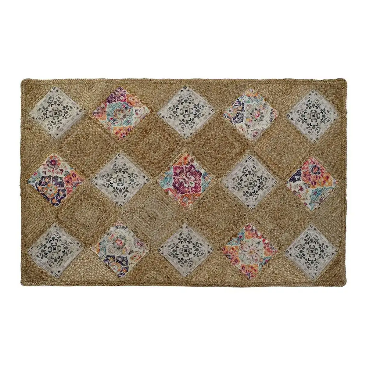Tapis dkd home decor jute boho 120 x 180 x 0 5 cm _2661. DIAYTAR SENEGAL - Là où Choisir est un Acte d'Amour pour le Sénégal. Explorez notre gamme et choisissez des produits qui célèbrent la culture et l'artisanat du pays.
