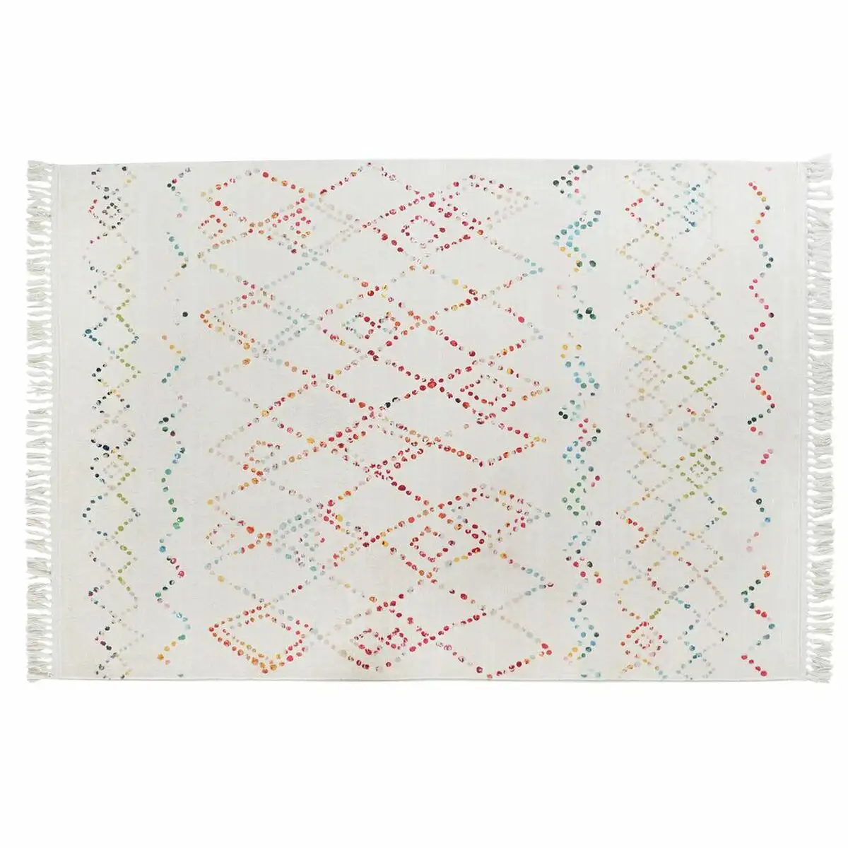 Tapis dkd home decor multicouleur losanges 200 x 290 x 0 7 cm_3504. DIAYTAR SENEGAL - L'Art de Choisir, l'Art de S'émerveiller. Explorez notre gamme de produits et laissez-vous émerveiller par des créations authentiques et des designs modernes.