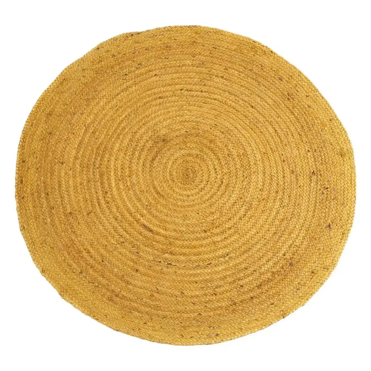 Tapis jaune jute 120 x 120 cm_6269. DIAYTAR SENEGAL - L'Art de Vivre le Shopping Éthique. Parcourez notre gamme et choisissez des produits qui reflètent notre engagement envers des pratiques durables.