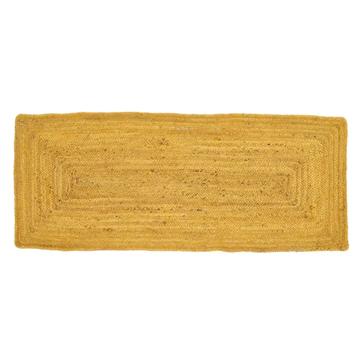 Tapis jaune jute 170 x 70 cm_2166. DIAYTAR SENEGAL - L'Art de Choisir, l'Art de S'émerveiller. Explorez notre gamme de produits et laissez-vous émerveiller par des créations authentiques et des designs modernes.