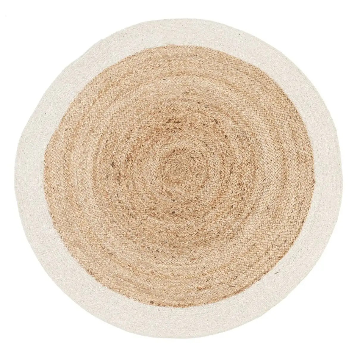 Tapis naturel blanc jute 120 x 120 cm_8789. DIAYTAR SENEGAL - L'Art de Vivre l'Excellence au Quotidien. Explorez notre gamme et choisissez des produits qui ajoutent une note de prestige à votre vie.