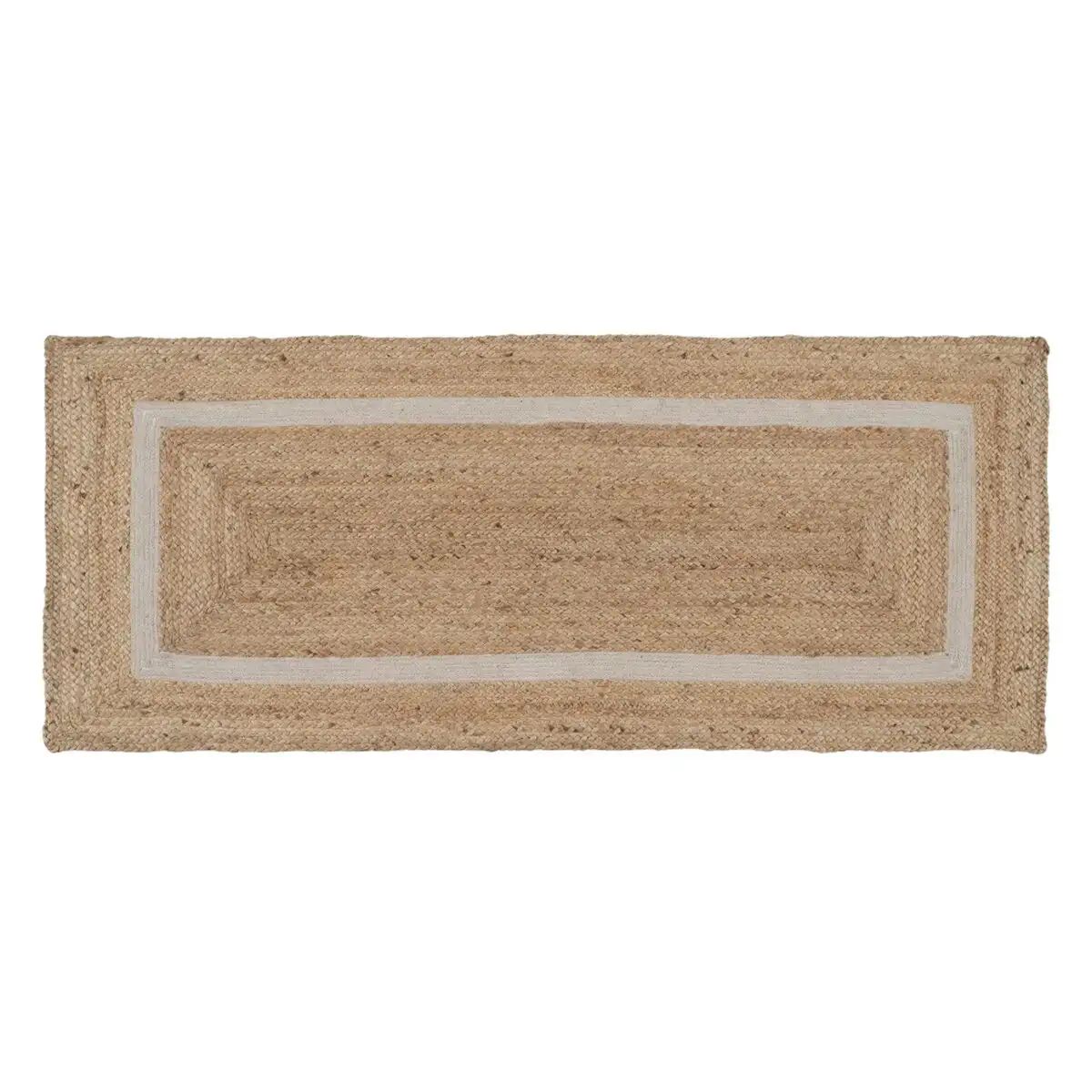 Tapis naturel blanc jute 170 x 70 cm_3580. DIAYTAR SENEGAL - Où Chaque Produit a son Histoire à Raconter. Parcourez notre catalogue et découvrez des articles qui portent en eux la passion et l'histoire du Sénégal.