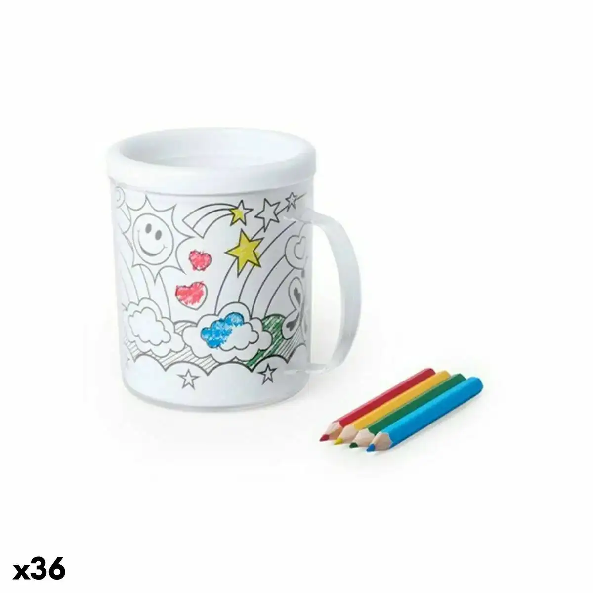 Tasse 146020 feuilles a colorier 320 ml 36 unites _5041. DIAYTAR SENEGAL - Où le Shopping Devient une Aventure Culturelle. Plongez dans notre univers de produits qui célèbrent l'héritage et l'artisanat du Sénégal.