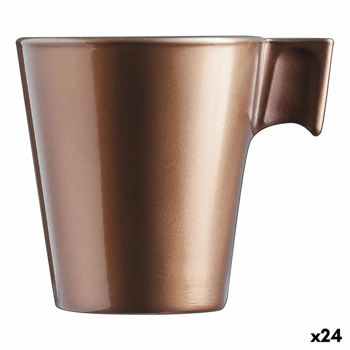 Tasse mug luminarc flashy marron clair 80 ml verre 24 unites _6644. DIAYTAR SENEGAL - Là où Chaque Produit a son Propre Éclat. Explorez notre boutique en ligne et trouvez des articles qui ajoutent de la brillance à votre quotidien.