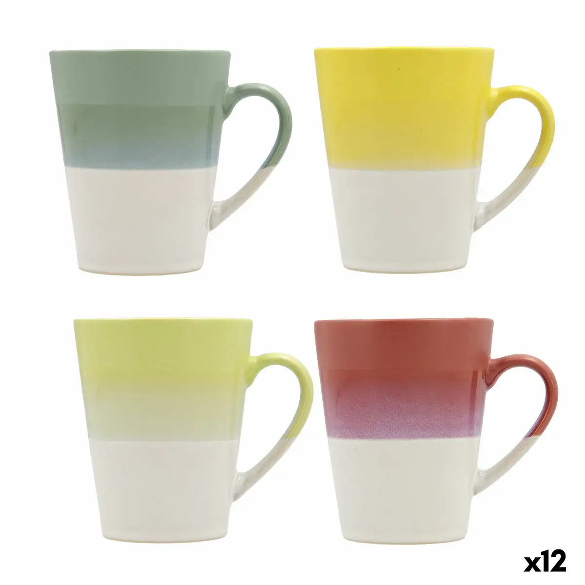 Tasse quid atenua ceramique multicouleur 300 ml 12 unites _1385. DIAYTAR SENEGAL - Votre Destination pour un Shopping Réfléchi. Découvrez notre gamme variée et choisissez des produits qui correspondent à vos valeurs et à votre style de vie.