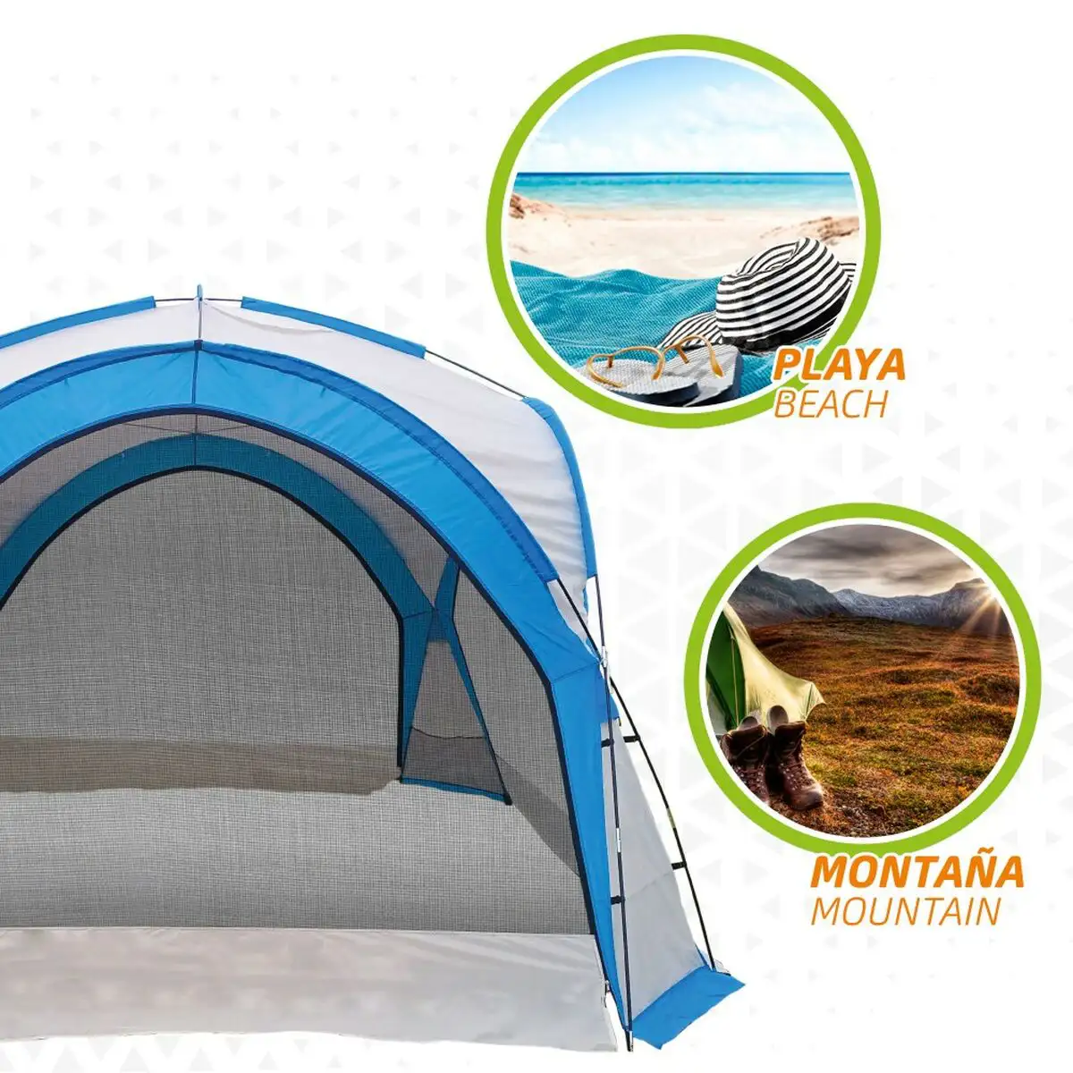 Tente De Plage Aktive Moustiquaire De Camping 350 X 260 X 350 Cm à Prix  Carrefour