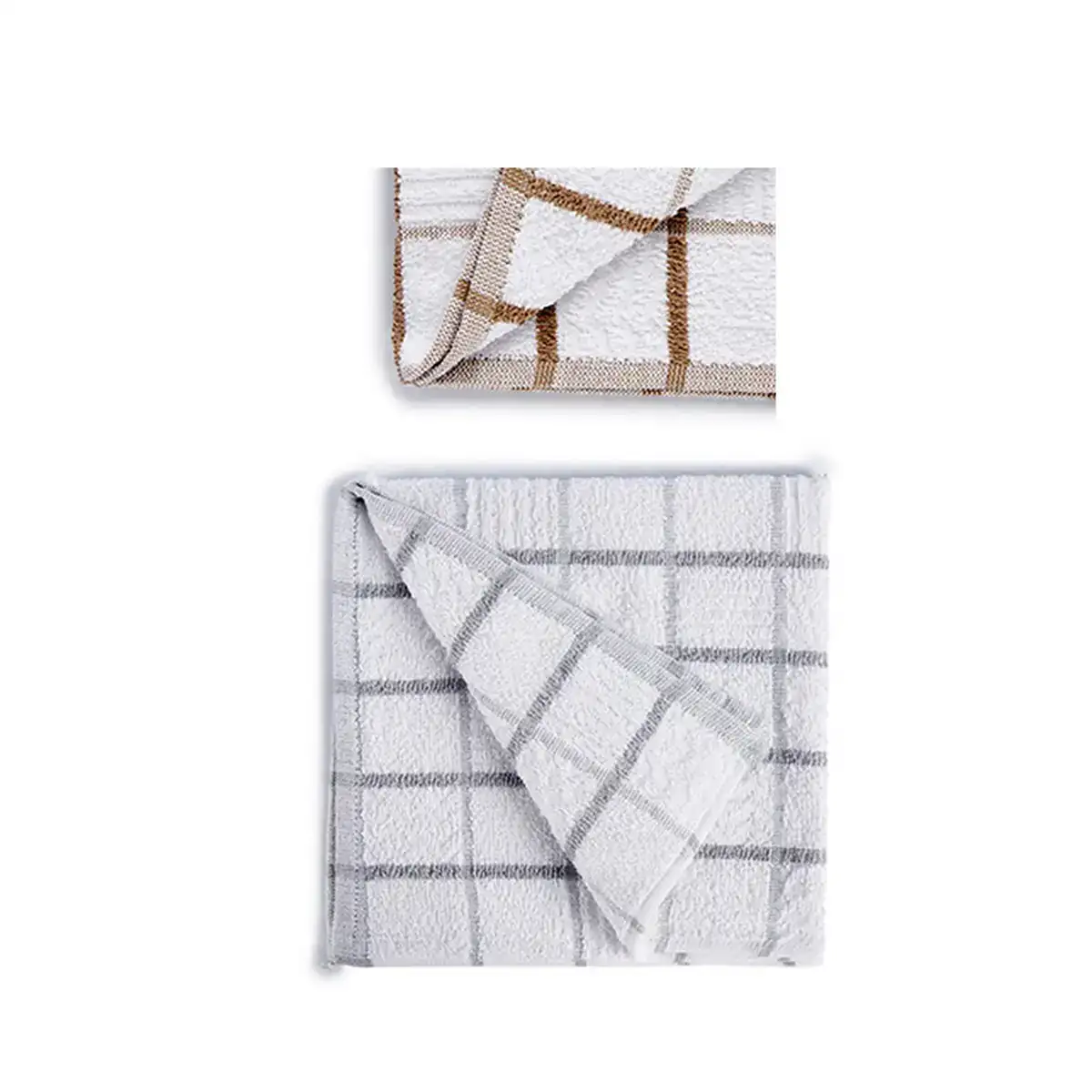 Tissu de cuisine verifie gris beige_2917. DIAYTAR SENEGAL - Votre Destination de Shopping Authentique au Sénégal. Plongez dans notre boutique en ligne pour découvrir des produits qui célèbrent la riche culture et l'artisanat du pays.