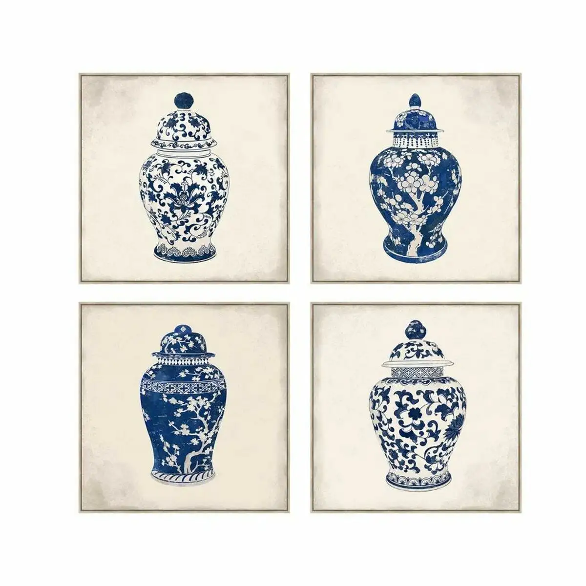 Toile dkd home decor oriental vase 60 x 4 x 60 cm 4 unites _3409. DIAYTAR SENEGAL - Où Chaque Produit est une Histoire à Raconter. Découvrez notre sélection de produits qui vous permettent de créer votre propre récit à travers vos achats.