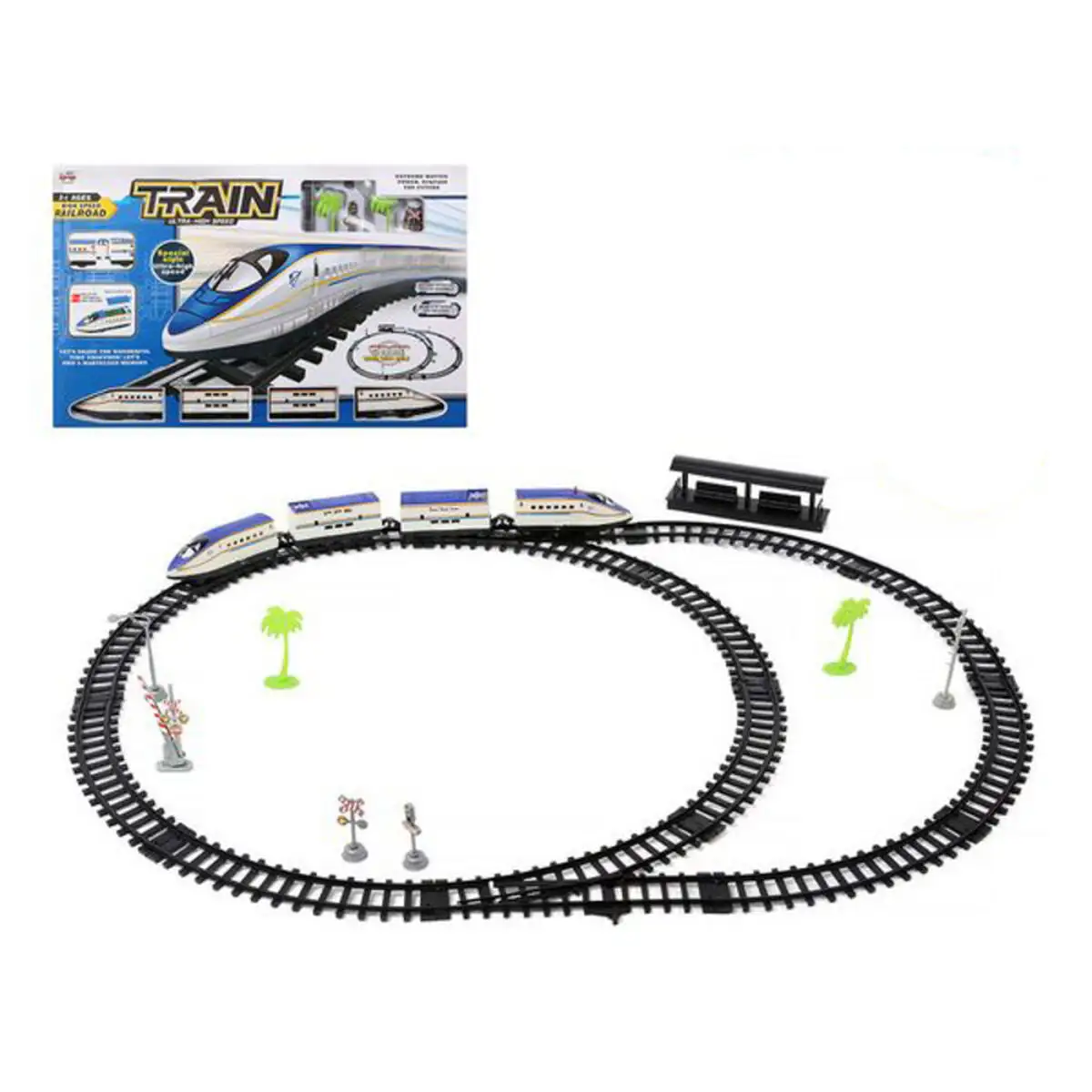 Train avec circuit 62827 bleu_4145. DIAYTAR SENEGAL - Là où Chaque Produit a son Propre Éclat. Explorez notre boutique en ligne et trouvez des articles qui ajoutent de la brillance à votre quotidien.