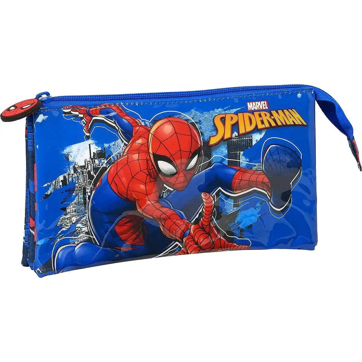 Trousse d ecolier spiderman bleu 22 x 3 x 12 cm _9076. DIAYTAR SENEGAL - Votre Pass vers la Découverte. Explorez notre boutique en ligne et plongez dans un voyage à travers des produits authentiques et contemporains, tous réunis sous un même toit.