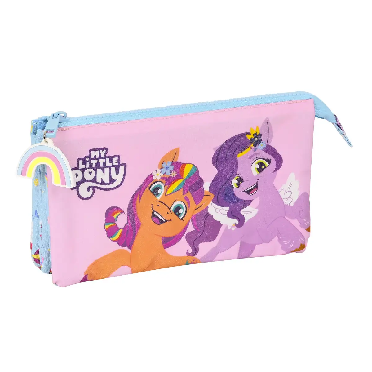 Trousse fourre tout triple my little pony wild free bleu rose 22 x 12 x 3 cm_3783. DIAYTAR SENEGAL - L'Art de Vivre avec Authenticité. Explorez notre gamme de produits artisanaux et découvrez des articles qui apportent une touche unique à votre vie.