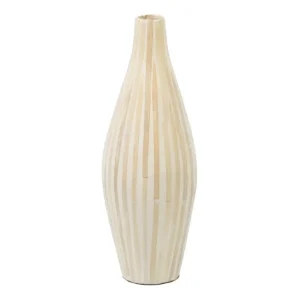 Vase 18 x 18 x 52 cm beige bambou_6104. DIAYTAR SENEGAL - L'Art de Choisir, l'Art de Se Distinquer. Naviguez à travers notre catalogue et choisissez des produits qui ajoutent une note d'élégance à votre style unique.