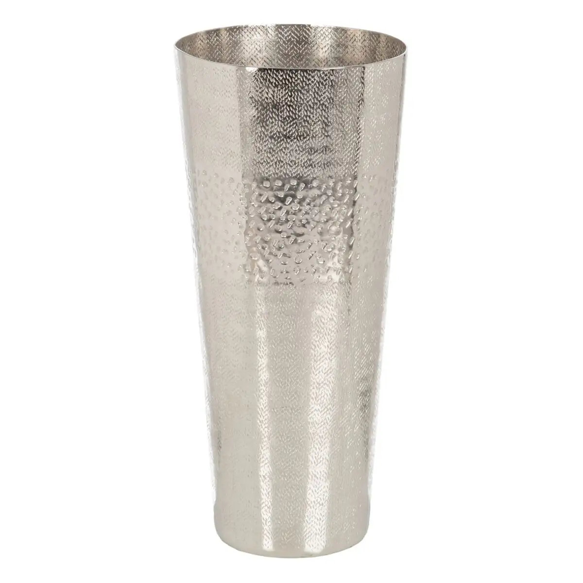 Vase 19 x 19 x 43 cm metal argent_1200. DIAYTAR SENEGAL - Où Choisir est un Plaisir. Explorez notre boutique en ligne et choisissez parmi des produits de qualité qui satisferont vos besoins et vos goûts.