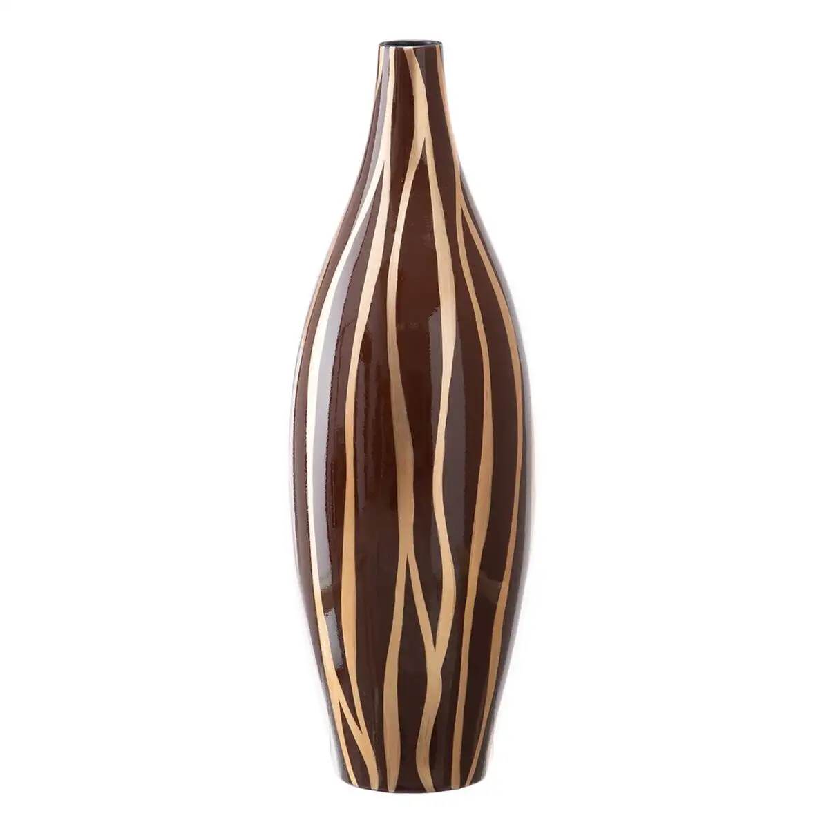 Vase 20 x 20 x 58 5 cm zebre ceramique dore marron_5607. DIAYTAR SENEGAL - Où Choisir est une Célébration. Découvrez notre sélection de produits qui représentent la diversité et la joie du Sénégal, à chaque étape de votre vie.