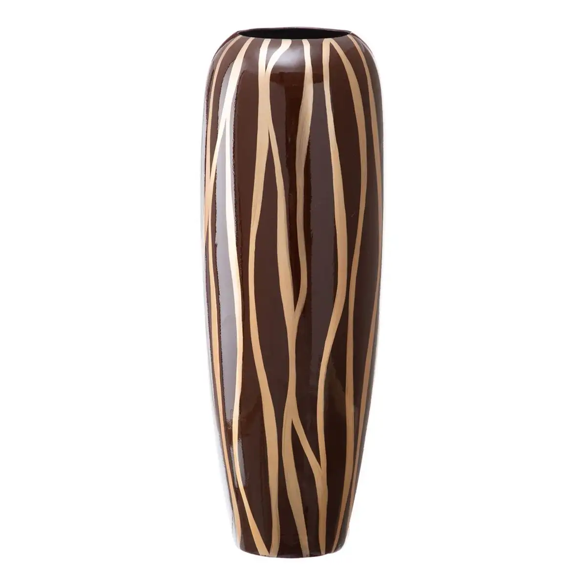 Vase 21 x 21 x 58 5 cm zebre ceramique dore marron_1882. DIAYTAR SENEGAL - Là où Chaque Produit est une Trouvaille Unique. Découvrez notre boutique en ligne et trouvez des articles qui vous distinguent par leur originalité.