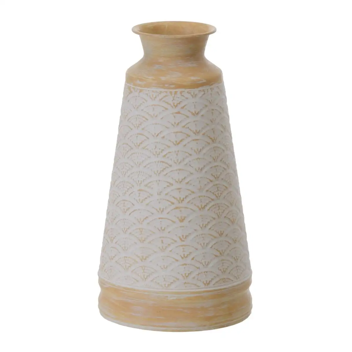 Vase 22 x 22 x 41 5 cm naturel metal blanc_4762. DIAYTAR SENEGAL - Votre Destination Shopping d'Exception. Parcourez nos rayons virtuels et choisissez des produits qui incarnent l'excellence et la diversité.