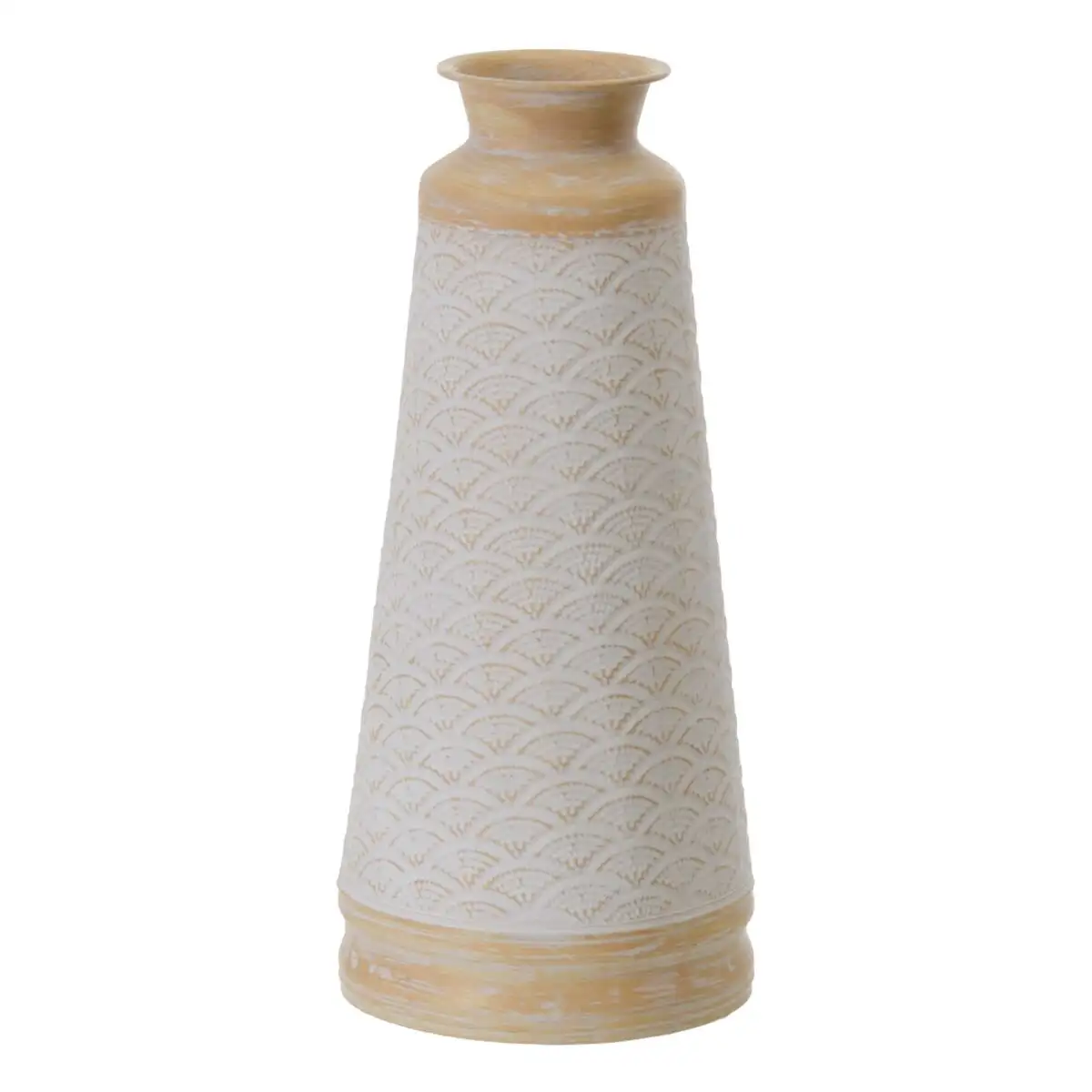 Vase 22 x 22 x 49 5 cm naturel metal blanc_6830. DIAYTAR SENEGAL - Votre Compagnon Shopping, Votre Style Unique. Explorez notre boutique en ligne pour dénicher des trésors qui expriment qui vous êtes, de la mode à la maison.