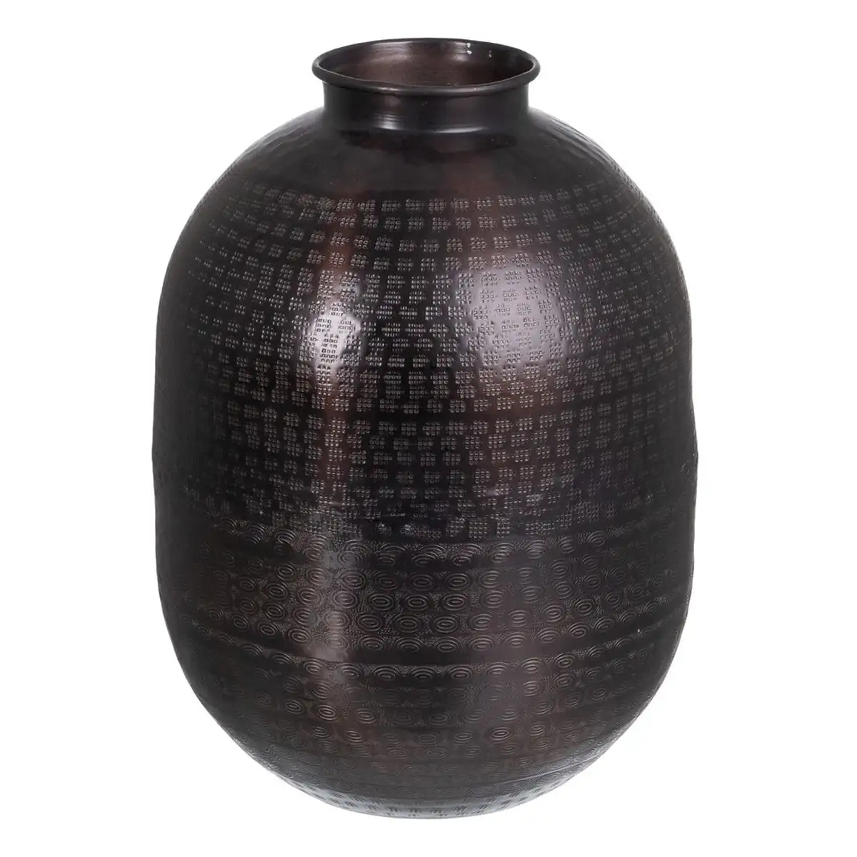 Vase 26 5 x 26 5 x 36 cm noir aluminium_8251. DIAYTAR SENEGAL - L'Art de Vivre en Couleurs. Découvrez notre boutique en ligne et trouvez des produits qui ajoutent une palette vibrante à votre quotidien.