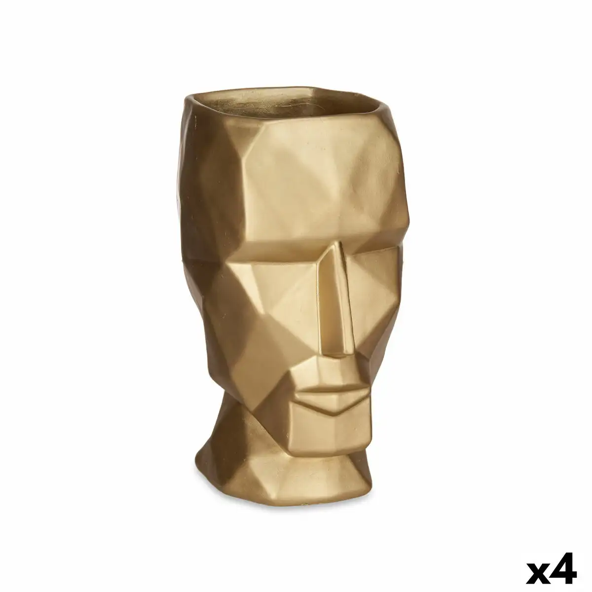 Vase 3d visage dore polyresine 12 x 24 5 x 16 cm 4 unites _1221. DIAYTAR SENEGAL - Votre Passage vers le Chic et l'Élégance. Naviguez à travers notre boutique en ligne pour trouver des produits qui ajoutent une touche sophistiquée à votre style.