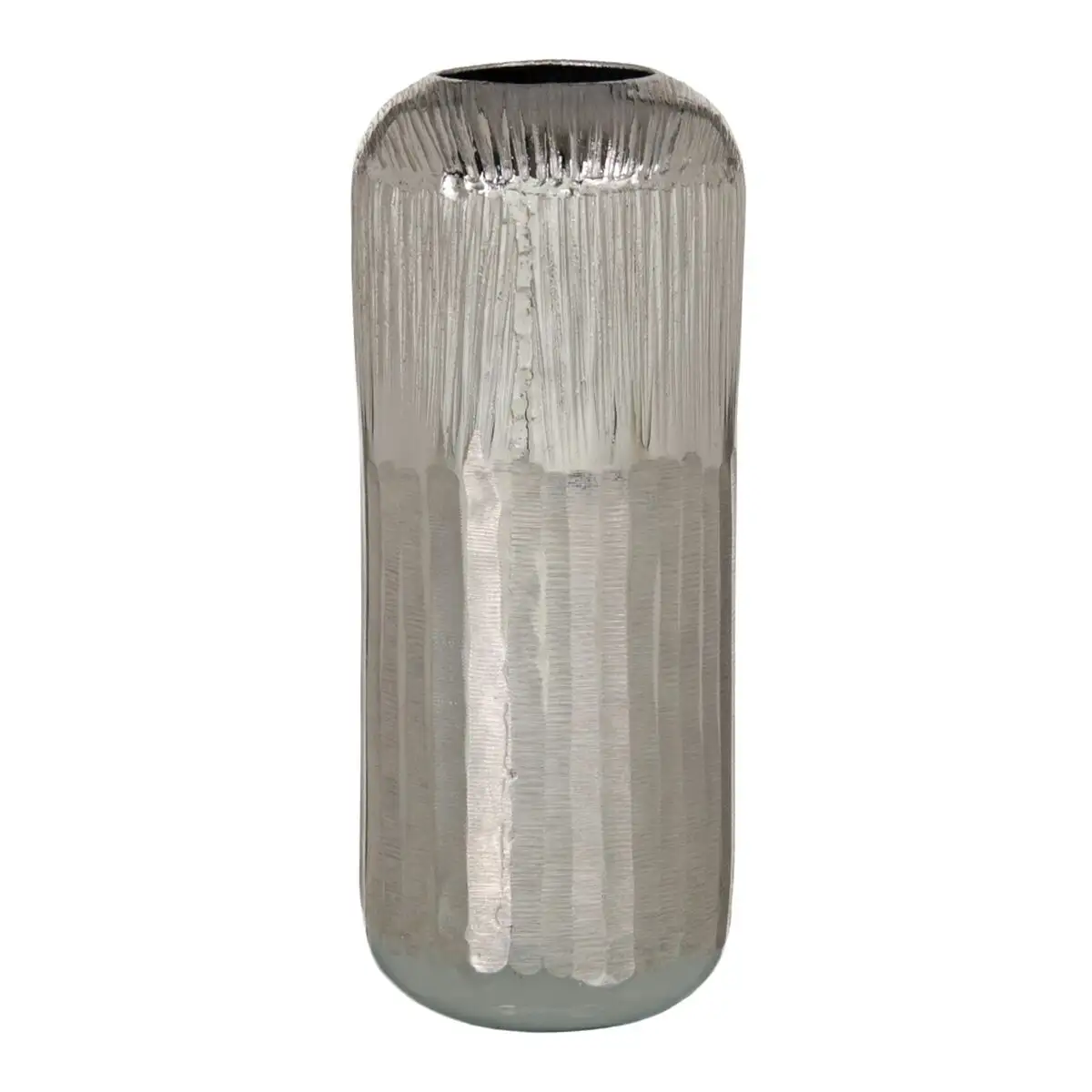 Vase argent aluminium 15 x 15 x 38 cm_7947. DIAYTAR SENEGAL - Votre Passage vers le Chic et l'Élégance. Naviguez à travers notre boutique en ligne pour trouver des produits qui ajoutent une touche sophistiquée à votre style.