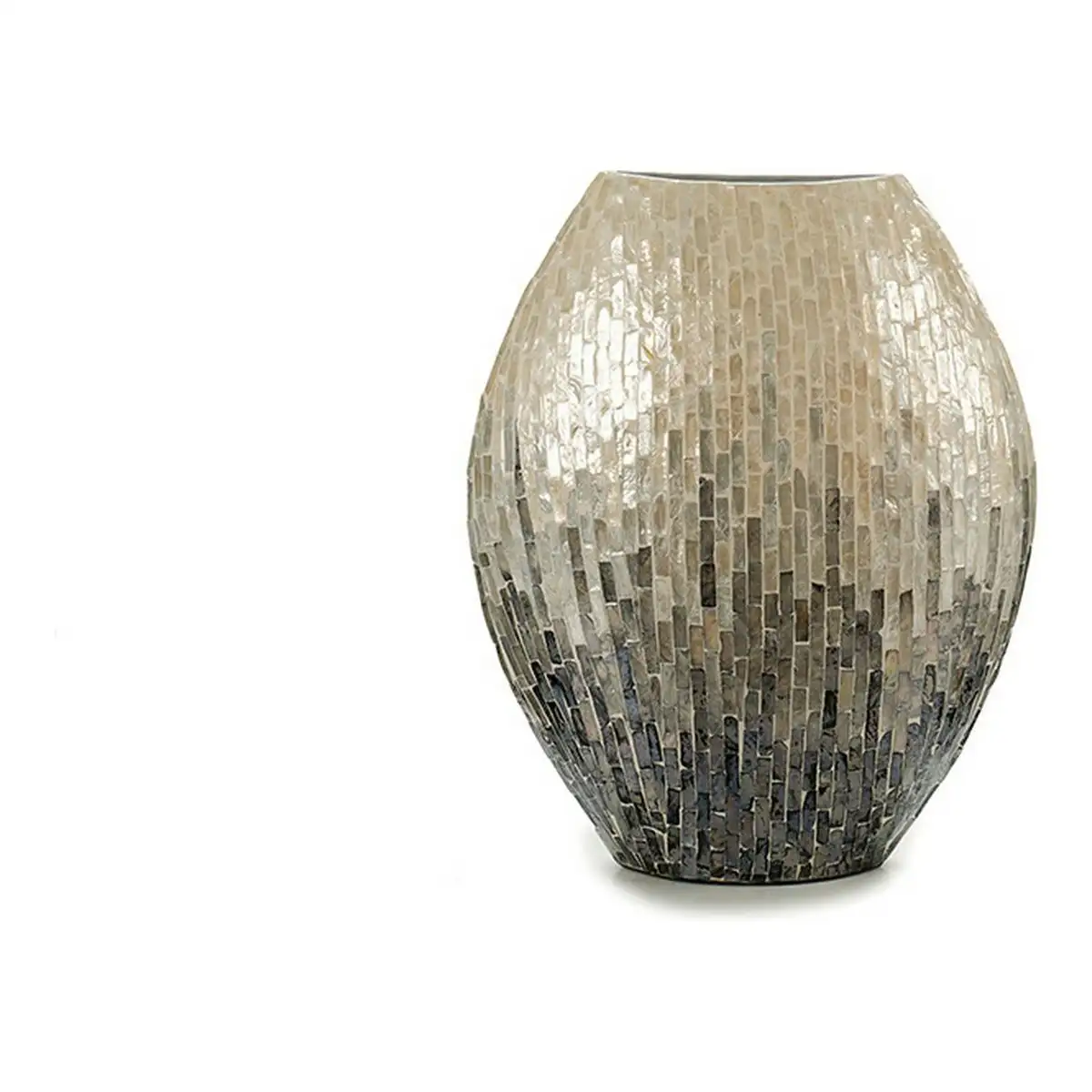 Vase bois gris nacre noire dm 18 x 44 5 x 40 cm _5624. DIAYTAR SENEGAL - L'Art de Choisir, l'Art de Vivre. Explorez notre univers de produits soigneusement sélectionnés pour vous offrir une expérience shopping riche et gratifiante.