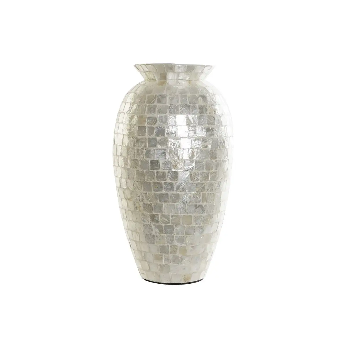 Vase dkd home decor blanc bambou nacre noire mediterraneen 23 x 23 x 41 5 cm_3617. DIAYTAR SENEGAL - L'Univers du Choix et de l'Authenticité. Explorez notre catalogue et découvrez des articles qui incarnent le patrimoine du Sénégal et la modernité du monde.