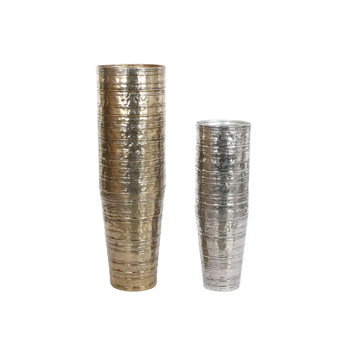 Vase dkd home decor dore argente aluminium moderne 31 x 31 x 106 cm_1068. DIAYTAR SENEGAL - Là où Chaque Produit Est une Trouvaille. Explorez notre sélection minutieuse et découvrez des articles qui correspondent à votre style de vie et à vos aspirations.