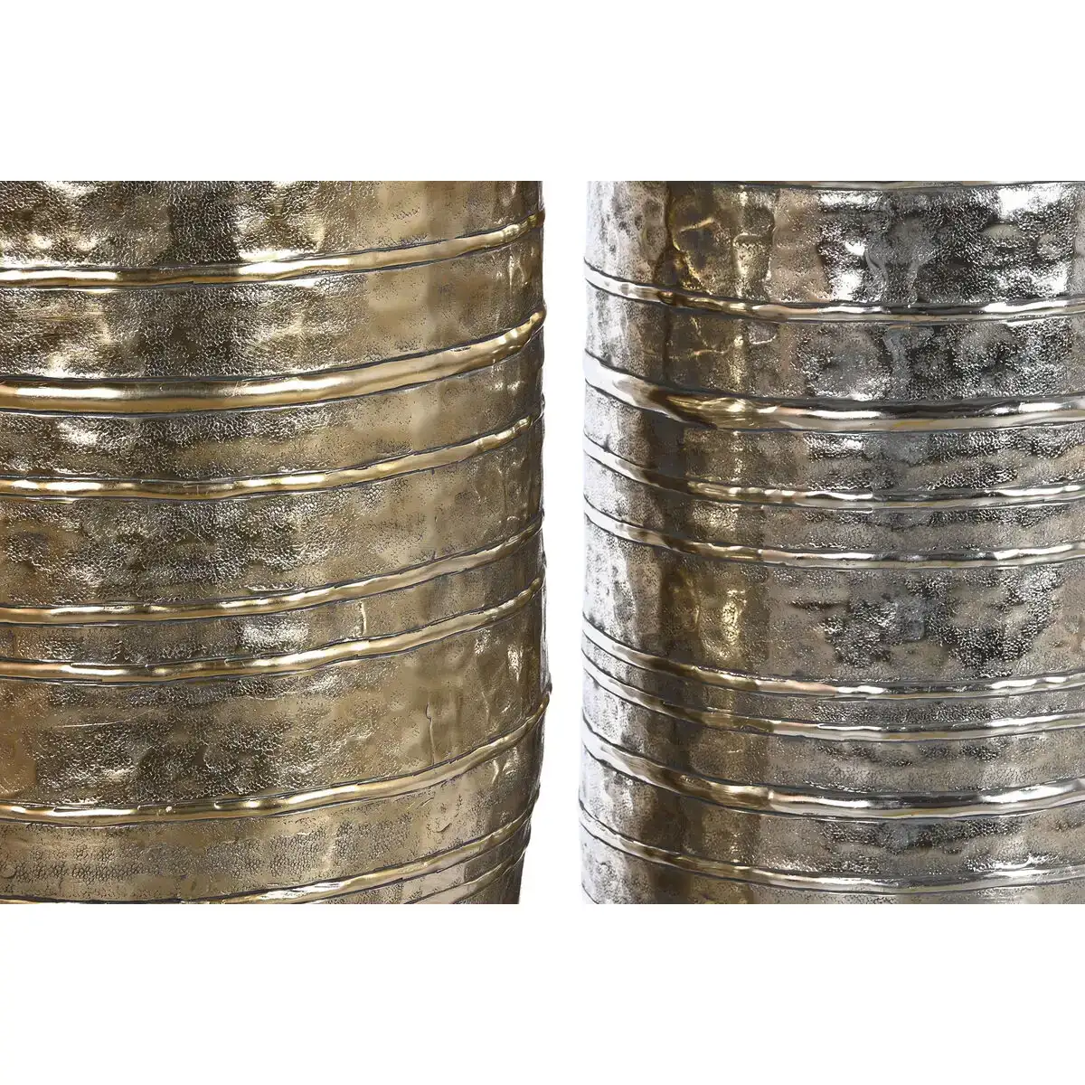 Vase dkd home decor dore argente aluminium moderne 31 x 31 x 106 cm_4294. DIAYTAR SENEGAL - Là où le Shopping devient une Fête des Sens. Plongez dans notre univers et choisissez des produits qui éveillent votre goût pour l'esthétique et l'authenticité.