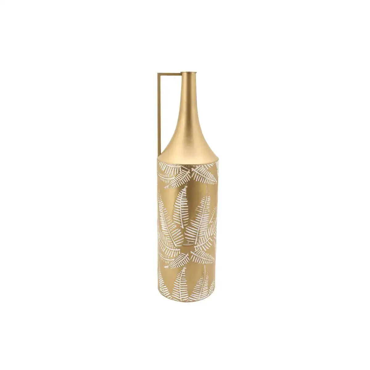 Vase dkd home decor dore metal creme tropical feuille d une plante 21 x 21 x 81 cm _5775. DIAYTAR SENEGAL - Où Choisir Devient une Découverte. Explorez notre boutique en ligne et trouvez des articles qui vous surprennent et vous ravissent à chaque clic.