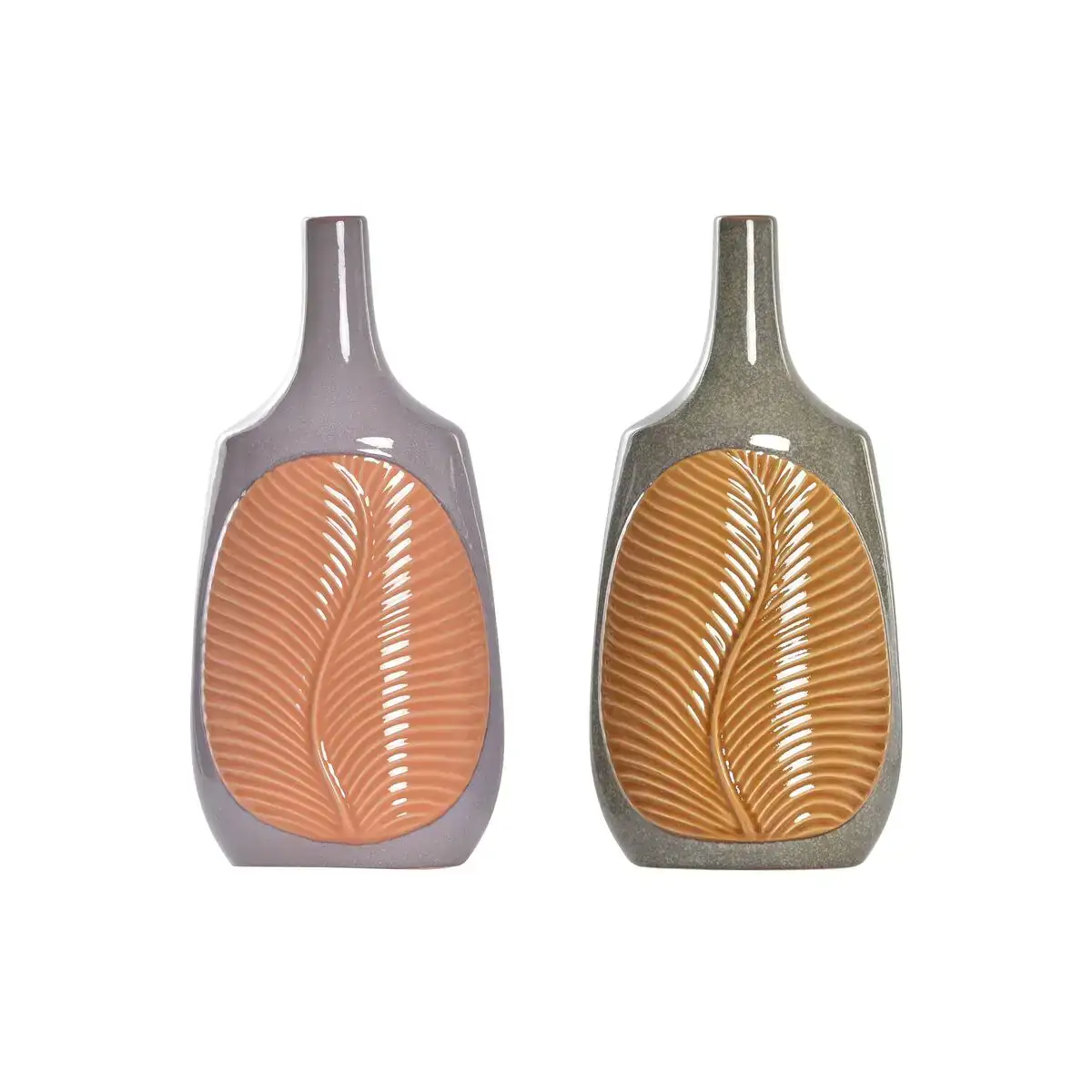 Vase dkd home decor marron orange gres feuille d une plante 18 x 18 x 39 cm 2 unites _1362. Entrez dans l'Univers de DIAYTAR SENEGAL - Où le Shopping Devient une Découverte. Explorez nos rayons et dénichez des trésors qui illuminent votre quotidien.