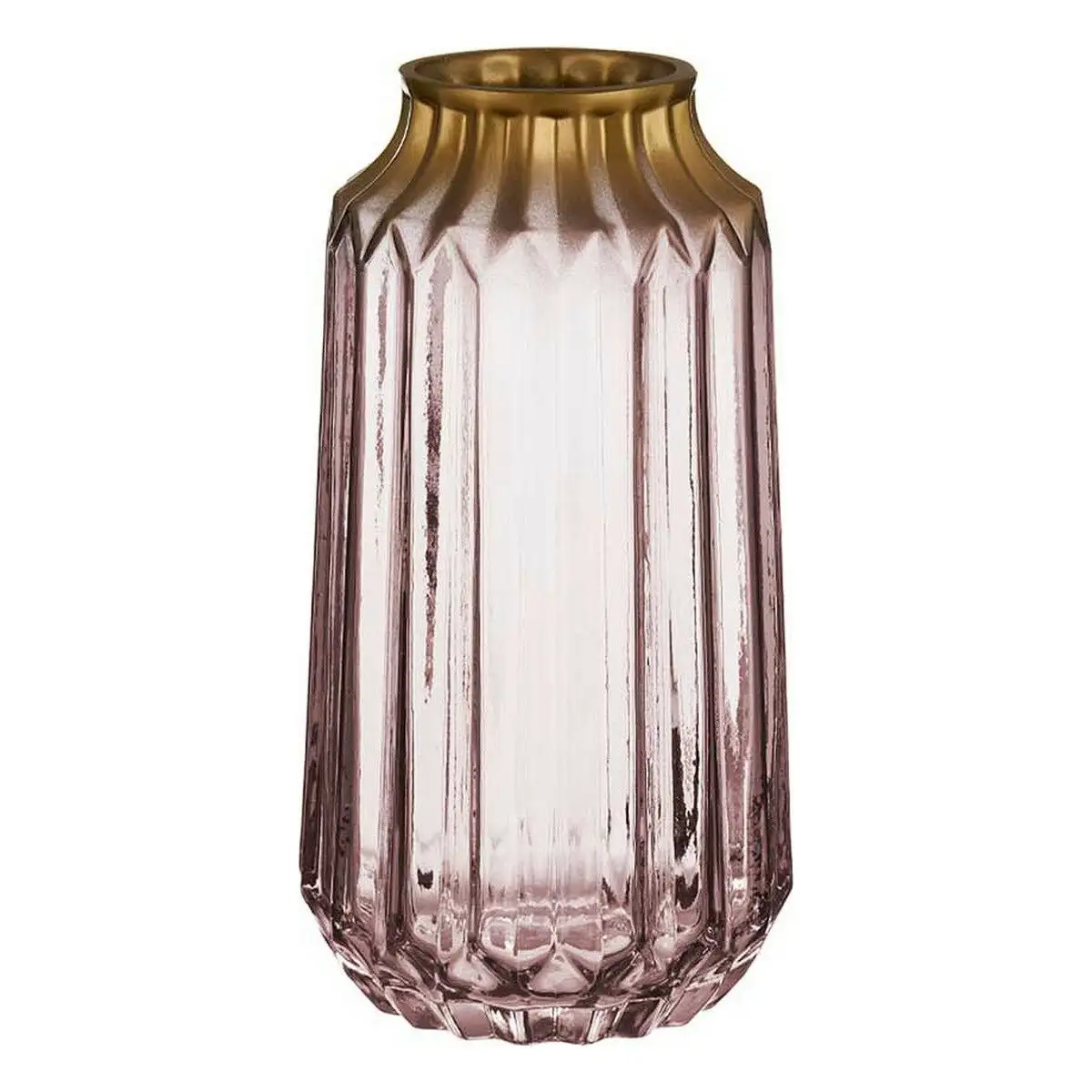 Vase dore rose verre 13 x 23 5 x 13 cm _2849. DIAYTAR SENEGAL - Où la Qualité est Notre Engagement. Explorez notre boutique en ligne pour découvrir des produits conçus pour vous apporter satisfaction et plaisir.