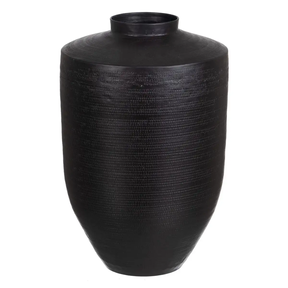 Vase noir aluminium 26 5 x 26 5 x 41 cm_6946. DIAYTAR SENEGAL - Votre Passage vers l'Exceptionnel. Naviguez à travers notre sélection minutieuse et découvrez des articles qui apportent une touche spéciale à chaque instant de votre vie.