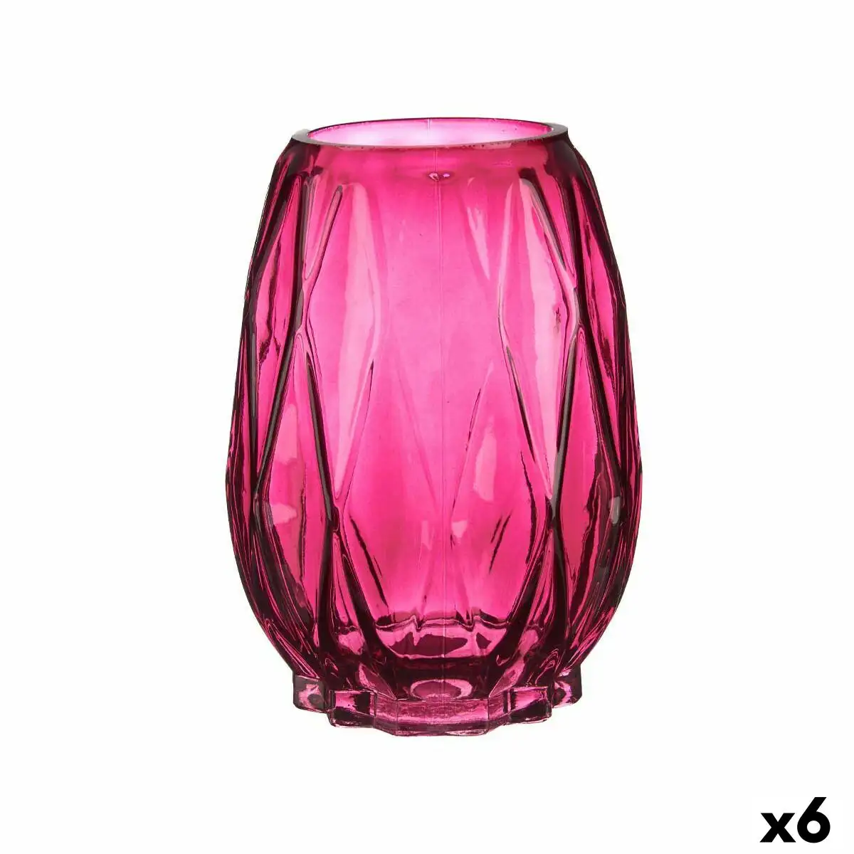 Vase taille losanges rose verre 13 5 x 19 x 13 5 cm 6 unites _2662. DIAYTAR SENEGAL - L'Odyssée du Shopping à Votre Portée. Parcourez notre boutique en ligne et partez à la découverte d'articles qui rendront chaque jour spécial.
