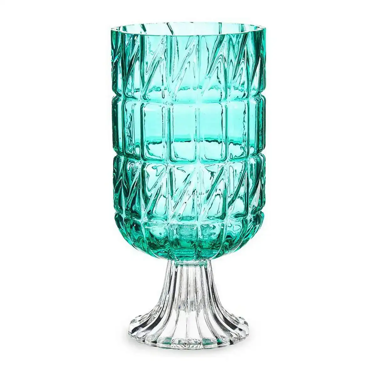 Vase taille verre turquoise 13 x 26 5 x 13 cm _2531. DIAYTAR SENEGAL - Là où la Qualité est Non Négociable. Parcourez notre boutique en ligne pour découvrir des produits qui incarnent le raffinement et l'excellence du Sénégal.