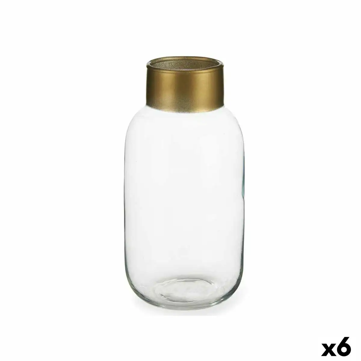 Vase transparent dore verre 11 5 x 24 x 11 5 cm 6 unites _4899. DIAYTAR SENEGAL - Votre Passage vers l'Exceptionnel. Explorez notre boutique en ligne, où chaque produit est choisi avec soin pour offrir une expérience de shopping inoubliable.