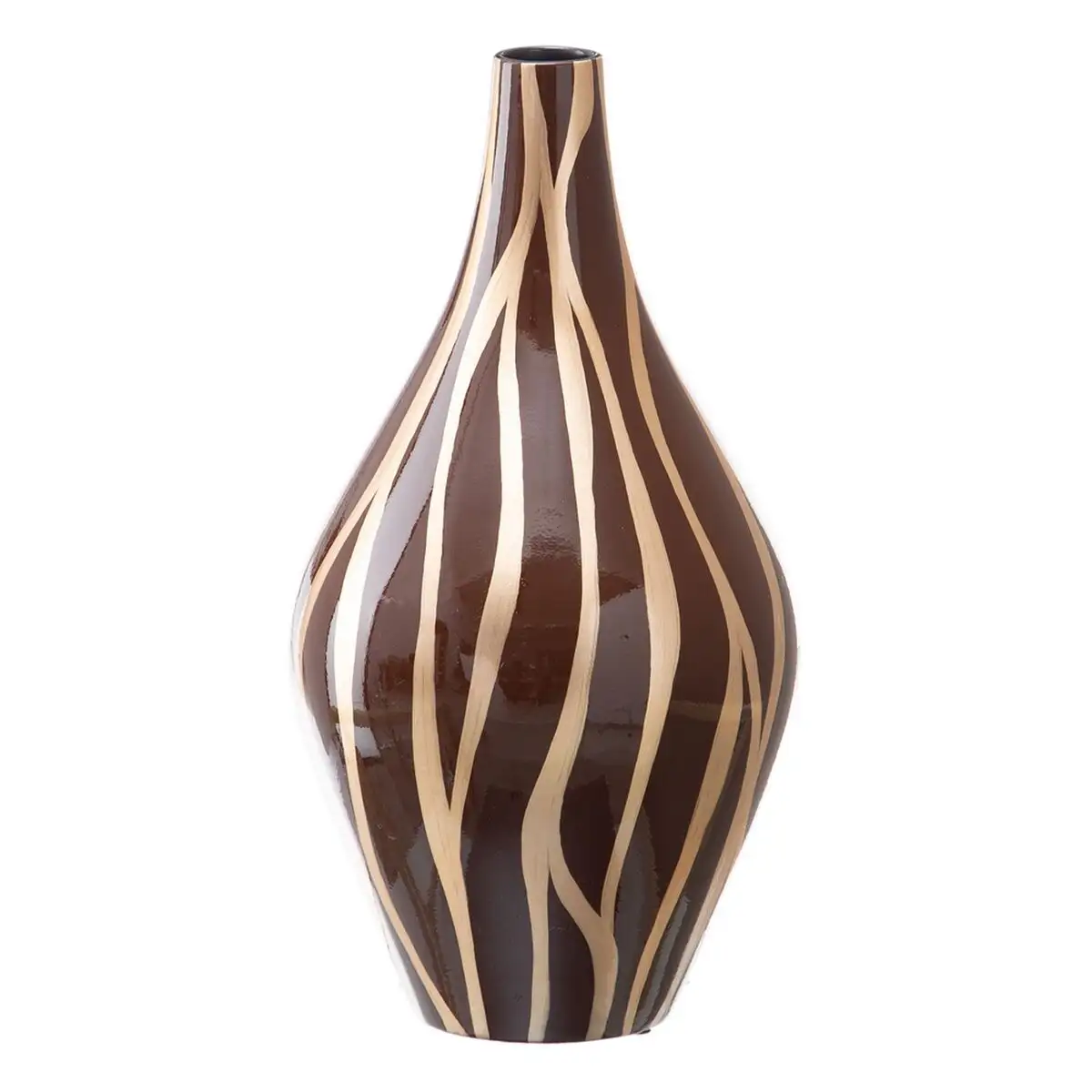 Vase zebre ceramique dore marron 23 x 23 x 43 cm_6402. Plongez dans l'Univers de DIAYTAR SENEGAL - Où la Qualité et la Diversité se rencontrent. Parcourez nos rayons virtuels pour trouver des produits répondant à tous les besoins, du confort de votre foyer.