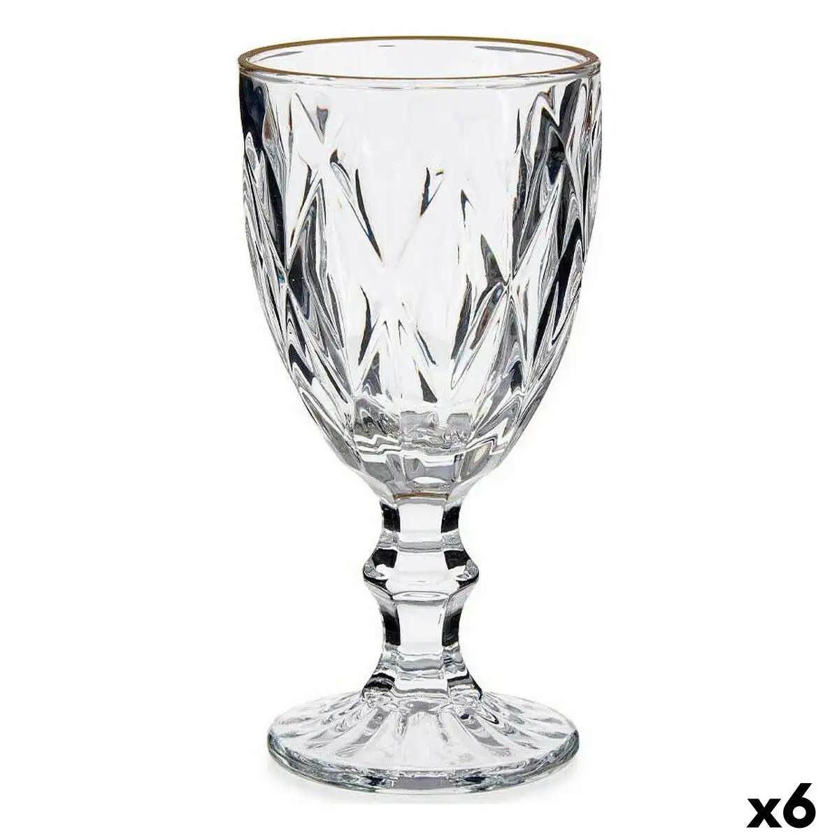 Verre de vin dore transparent verre 6 unites 330 ml _4892. DIAYTAR SENEGAL - Votre Boutique en Ligne, Votre Choix Illimité. Parcourez nos rayons et découvrez des produits qui vous inspirent, de la mode à la maison et bien plus.