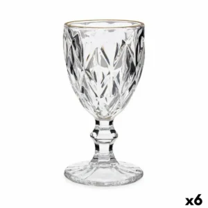 Verre dore transparent verre 6 unites 245 ml _7642. DIAYTAR SENEGAL - Là où le Chic Rencontre la Tradition. Naviguez à travers notre catalogue et choisissez des produits qui équilibrent l'élégance intemporelle et l'innovation moderne.