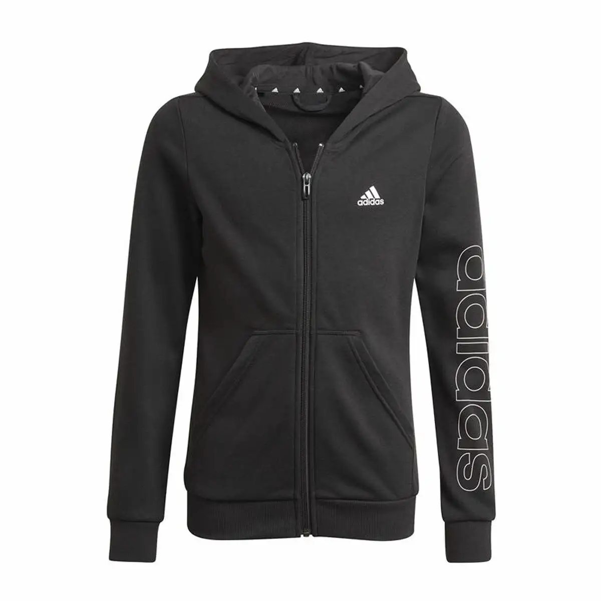 Veste de sport pour enfants adidas essentials full zip noir_8534. DIAYTAR SENEGAL - L'Art de Vivre le Shopping Éthique. Parcourez notre gamme et choisissez des produits qui reflètent notre engagement envers des pratiques durables.