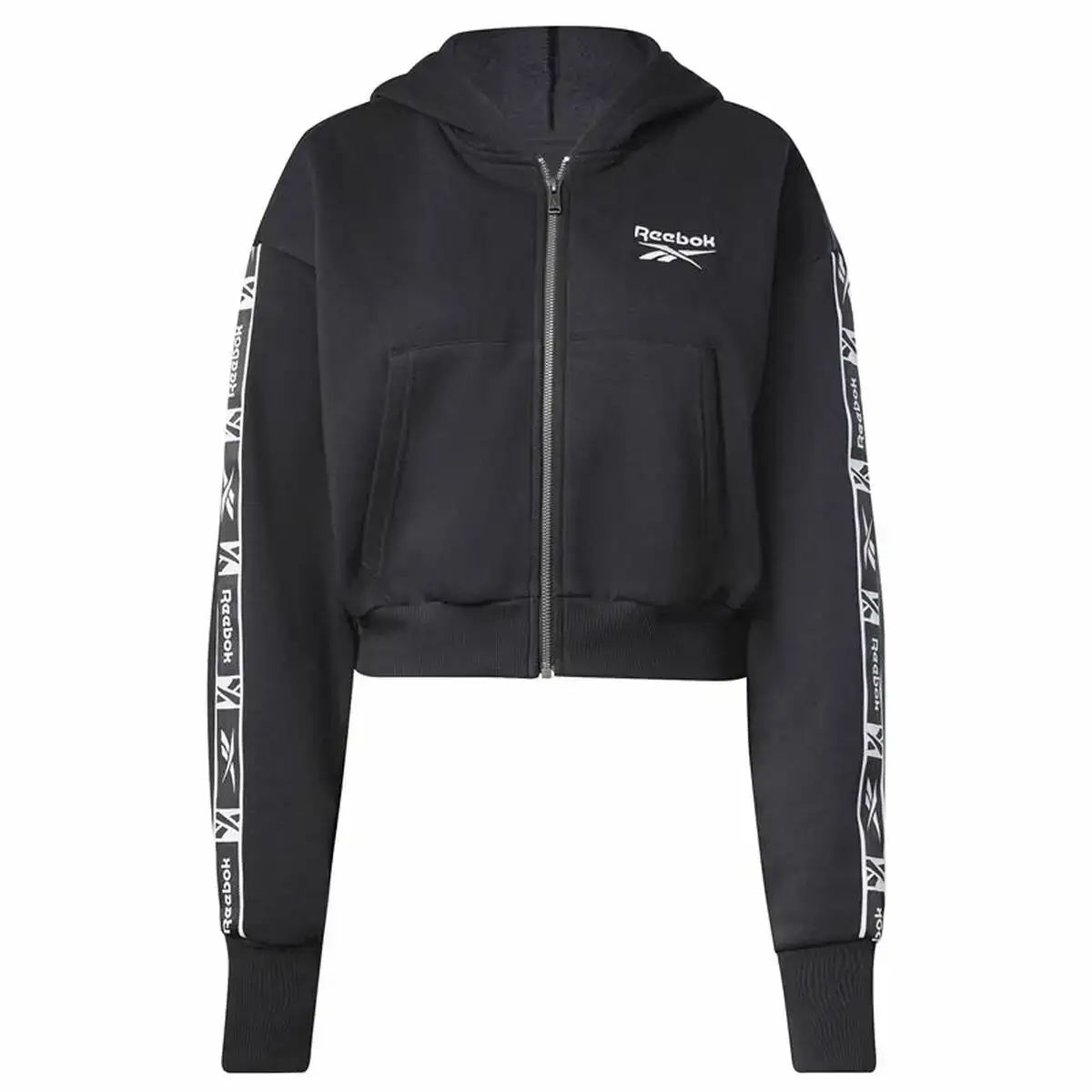 Veste de sport pour femme reebok tape pack full zip noir_2534. DIAYTAR SENEGAL - Votre Destination Shopping d'Exception. Parcourez nos rayons virtuels et choisissez des produits qui incarnent l'excellence et la diversité.