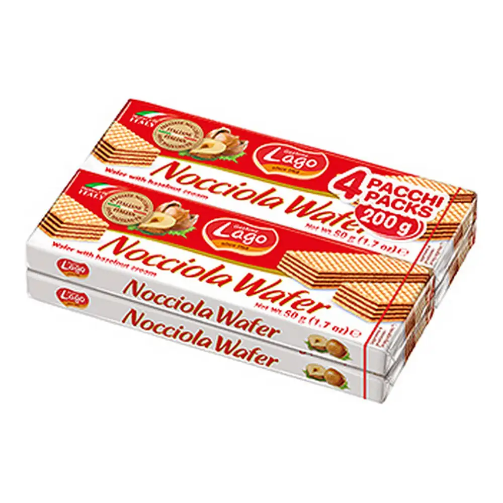 Biscuits lago waffers nocciola 4 x 50 g_9148. Bienvenue chez DIAYTAR SENEGAL - Où Choisir est une Invitation au Voyage. Explorez notre boutique en ligne et découvrez des produits qui vous transportent dans l'univers du Sénégal.