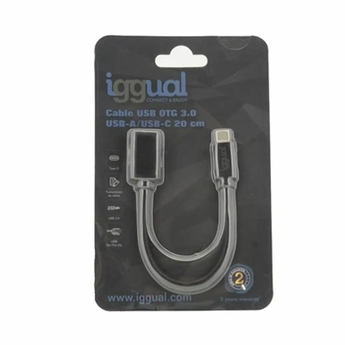 Ca ble usb c otg 3 0 iggual igg317372 20 cm noir_6215. DIAYTAR SENEGAL - L'Univers de l'Élégance Accessible. Plongez dans notre catalogue et choisissez des produits qui allient sophistication et accessibilité pour un shopping exquis.