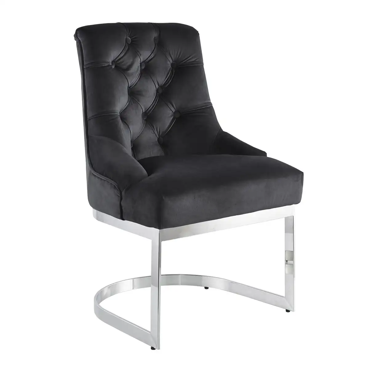 Chaise dkd home decor noir polyester velours acier_5116. DIAYTAR SENEGAL - Là où Chaque Achat a du Sens. Explorez notre gamme et choisissez des produits qui racontent une histoire, votre histoire.