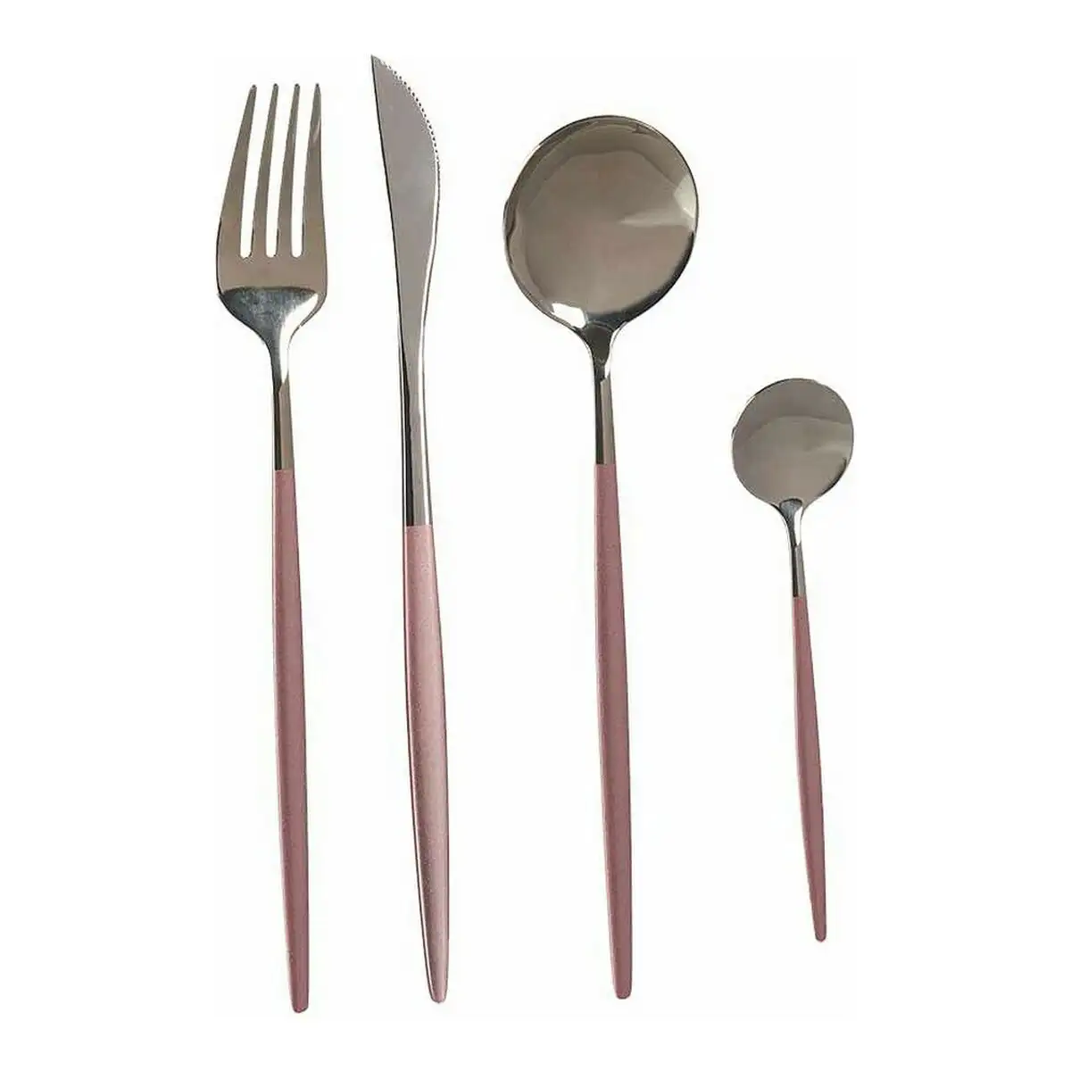 Ensemble de couverts argent rose inox 8 pcs_6564. DIAYTAR SENEGAL - Votre Pass vers la Découverte. Explorez notre boutique en ligne et plongez dans un voyage à travers des produits authentiques et contemporains, tous réunis sous un même toit.