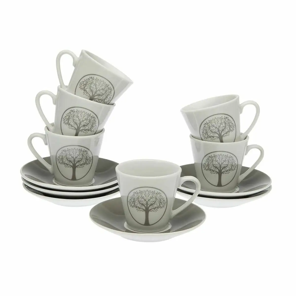 Ensemble de tasses avec soucoupes versa lively porcelain 12 pcs_3507. DIAYTAR SENEGAL - Où la Tradition s'Harmonise avec le Moderne. Parcourez notre gamme diversifiée et choisissez des produits qui révèlent l'âme du Sénégal.