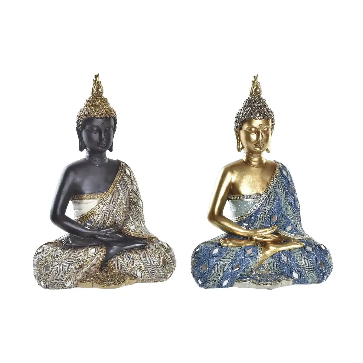 Figurine de corative dkd home decor bleu dore marron bouddha oriental 20 x 11 x 29 cm 2 unite s_7856. DIAYTAR SENEGAL - Votre Escapade Shopping Virtuelle. Explorez notre boutique en ligne et dénichez des trésors qui évoquent la culture et le savoir-faire sénégalais, un clic à la fois.