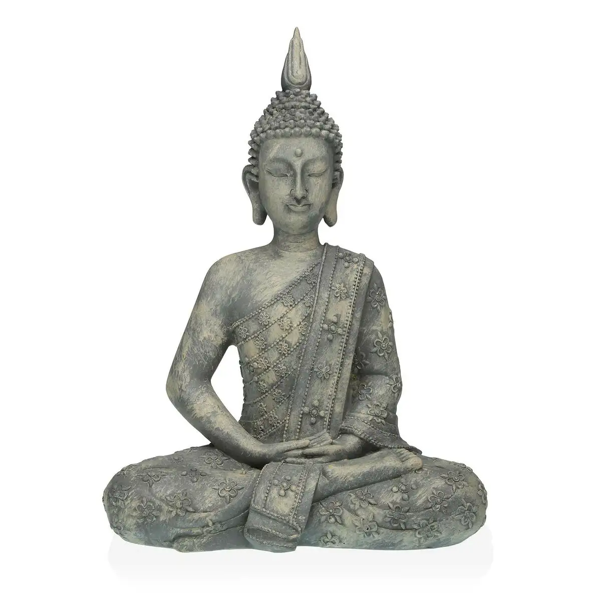 Figurine de corative versa bouddha gris 19 x 40 x 28 cm re sine_2131. DIAYTAR SENEGAL - L'Art de Vivre l'Excellence au Quotidien. Explorez notre gamme et choisissez des produits qui ajoutent une note de prestige à votre vie.