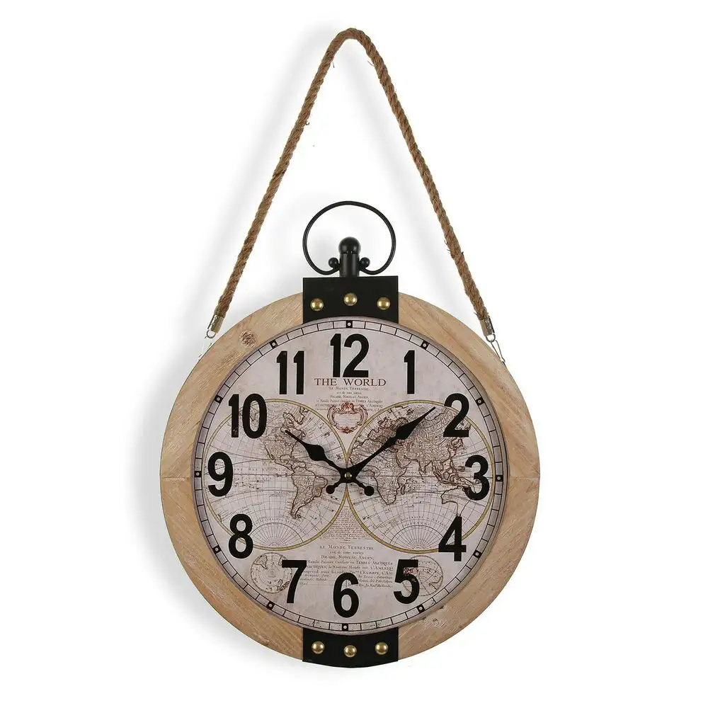 Horloge murale versa mapamundi 40 x 6 5 x 47 cm bois mdf_4321. DIAYTAR SENEGAL - Votre Destination Shopping Exquise. Explorez notre boutique en ligne et découvrez des trésors qui ajoutent une touche de sophistication à votre style et à votre espace.